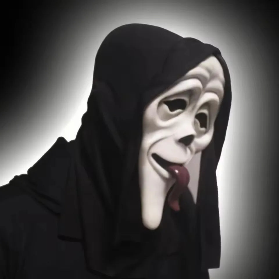 Máscara de Terror para Cosplay de Halloween (Grito), Máscara de Esqueleto Respirável para Festas de Terror e Role-Playing de Halloween