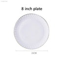 1pc Dish And Plates Bone china Dinner Set China Health Tableware White Ceramic Fruit tray  Soup plate Bowl Dish Gift Porcelain
