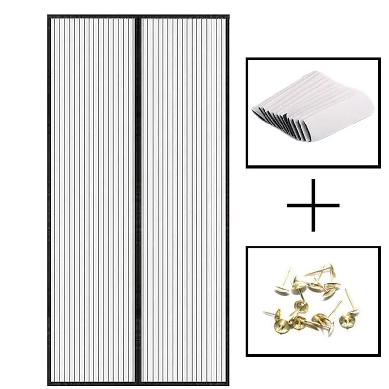 Magnetic soft gauze door curtain, no need to wear magnetic strips, summer mosquito proof door curtain, encrypted embroidery scre