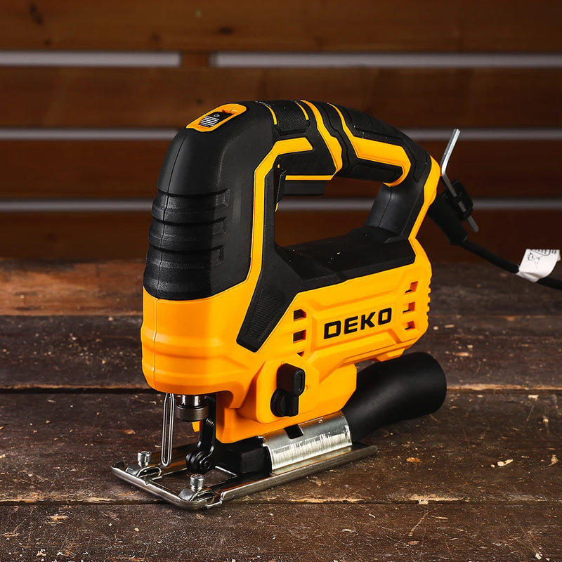 DEKO 220V DKJS55XL65 550W JIG SAW Woodworking Electric Tools Electric Saw With Guide Ruler Saw Blade Allen Wrench