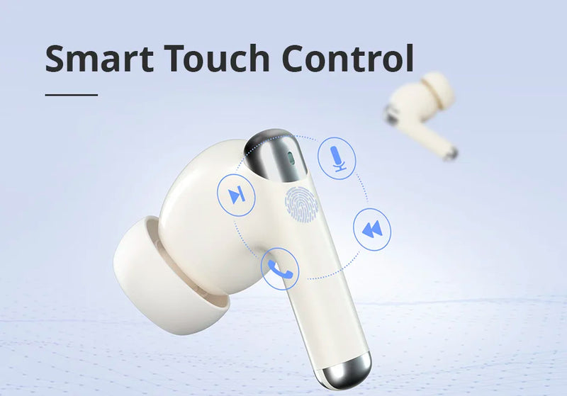 Auriculares inalámbricos Bluetooth Tronsmart Sounfii R4 con reducción de ruido de llamadas de cuatro micrófonos y 28 horas de reproducción.