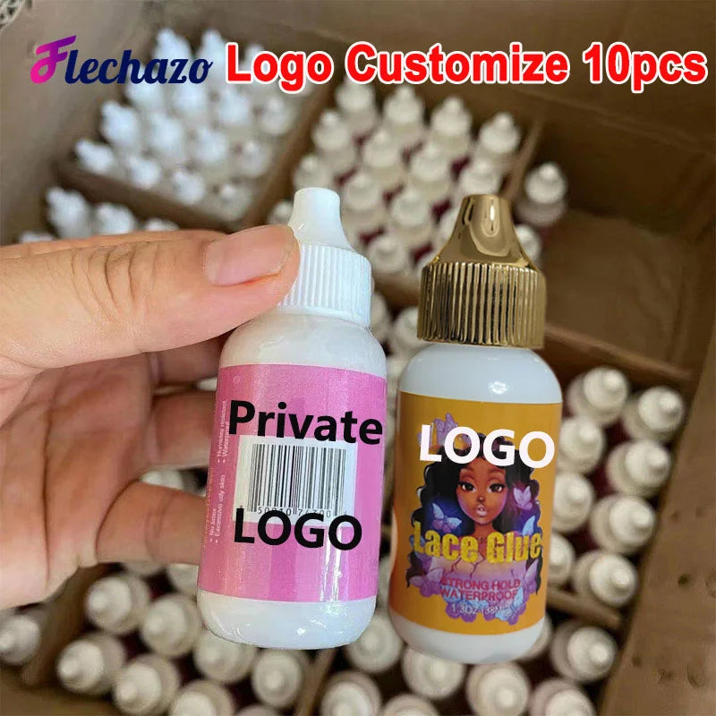 Impermeável peruca colagem, Private Label, forte hold, cola para peruca dianteira do laço, fácil de aplicar, 10pcs