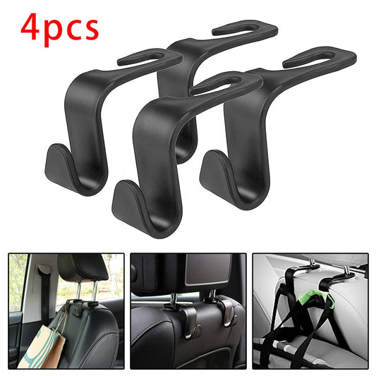 4 ganchos para reposacabezas de asiento de coche, organizador para el asiento trasero del coche, soporte de almacenamiento para bolsos, ropa, abrigos, acceso interior. 