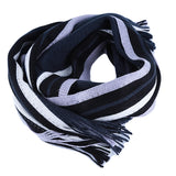 Classic Striped Outdoor Scarves Men Cashmere Soft Knitted Striped Scarf Long Tassel Neck Warmer Men'S Winter Scarf
