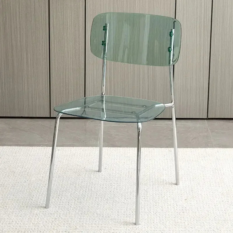 Modern Simple Household Transparent Dining Chair Backrest Single Person Leisure Net Red Table Plastic Chair Makeup Chairs  стул