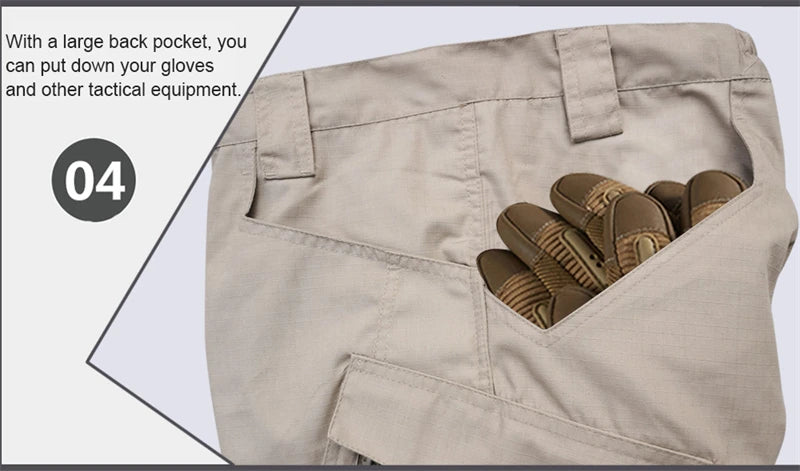 Tactical Cargo Pants Men Outdoor Waterproof SWAT Combat Military Camouflage Trousers Casual Multi Pocket Male Work Joggers