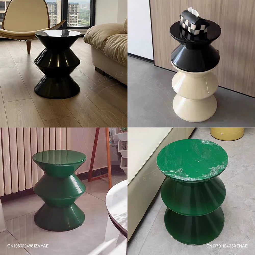 Nordic Stools Ottomans Shoe Changing Stool Small Bench Modern Minimalist Plastic Creative Round Coffee Tables Furniture WHCL+