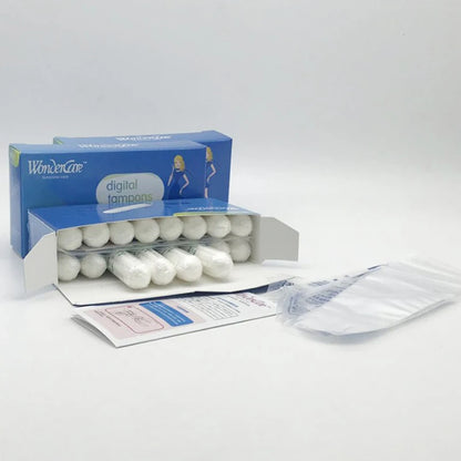 16 tampones menstruales de algodón regular de alta absorción, cómodos y protegen la menstruación. Cuidado femenino.