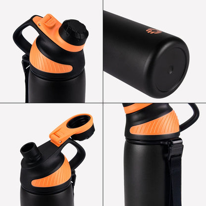 Termo FEIJIAN con tapa magnética para deportes al aire libre, botella de agua de acero inoxidable, mantiene el frío, termo aislado al vacío de 1000 ml