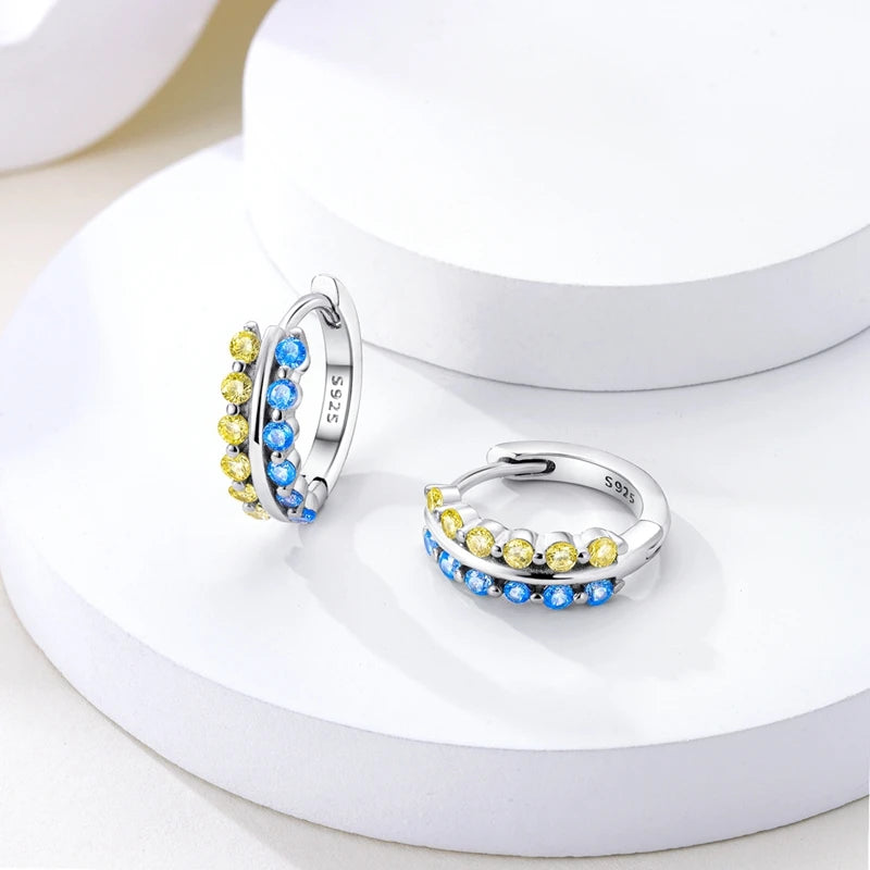 Real 925 Sterling Silver Colorful Dragonfly Butterfly Animal Earrings For Women Exquisite Birthday Anniversary Jewelry Gifts