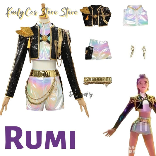 Movie K-Pop Demon Rumi Anime Cosplay Costume Idol Girl Rumi Uniform Role Play For Party Halloween Carnival Outfits