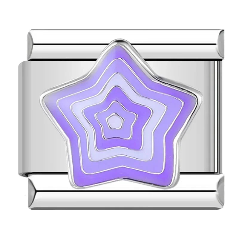 Hapiship 2024 estrela feminina universo planetário italiano encantos links contas caber 9mm pulseira de aço inoxidável diyjóias presente zh028