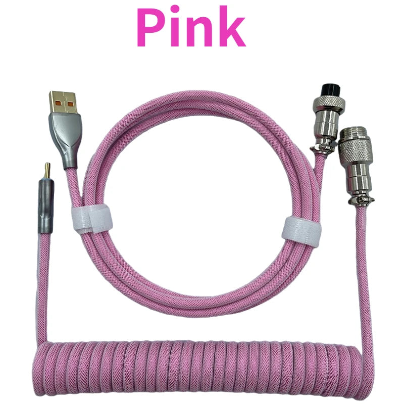 Coiled cable type C Mechanical keyboard wire USB keyboard cable  mechanical keyboard Aviator Desktop Computer Aviation Connector