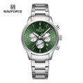 NAVIFORCE NF8076 Sports Watches for Men Stainless Strap Quartz 3ATM Waterproof Shockproof New Fashionable Clock