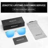 ZENOTTIC Polarized Sunglasses for Men Shades Lightweight TR90 Frame UV400 Protection Square Outdoor Travel Driving Sun Glasses