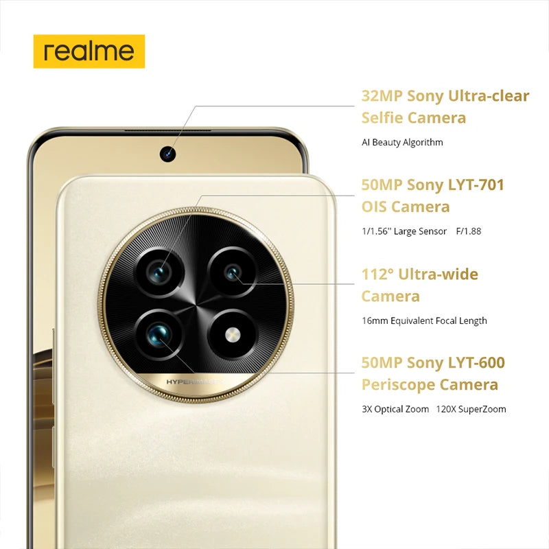Versión global del teléfono inteligente realme 13 Pro Plus 5G con Snapdragon 7s Gen 2, pantalla Curved Vision de 120 Hz, carga SUPERVOOC de 80 W, imágenes de IA