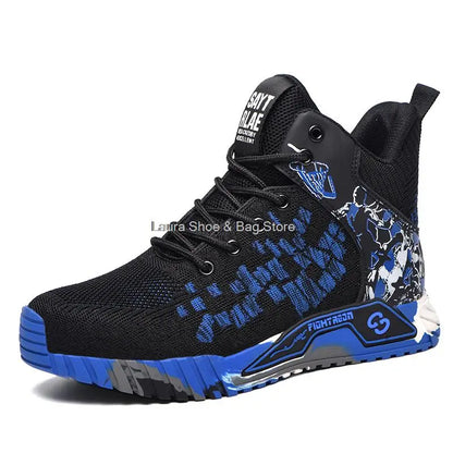 High Top Safety Shoes Men Steel Toe Work Shoes Men Women Work Safety Boots Anti Smash Safety Indestructible Work Boot Breathable