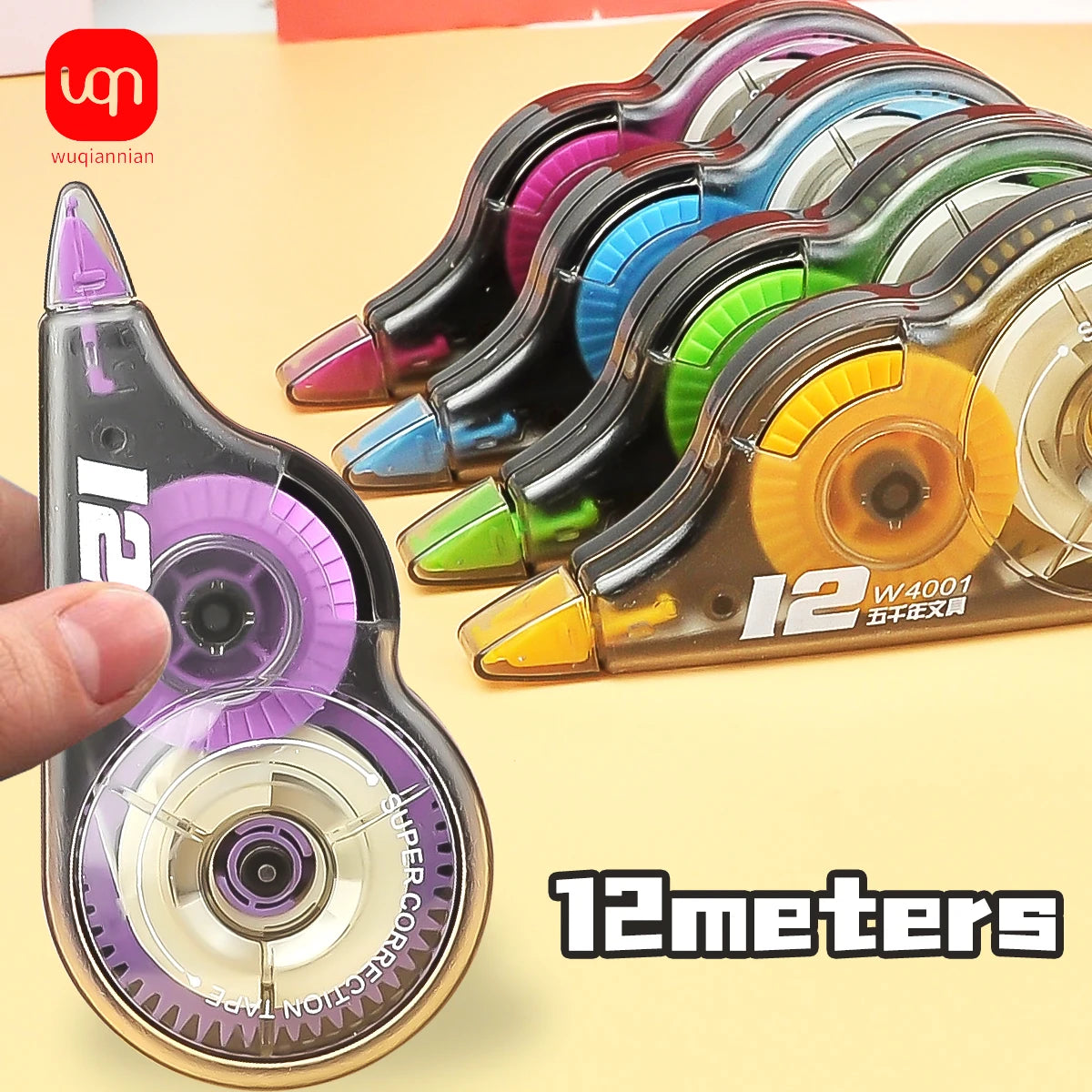 WQN-3/5/10PCS Portable Correction Tape Student Large Capacity 12m Length Cute White Office School Supplies Stationery