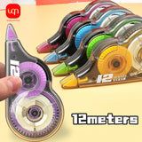 WQN-3/5/10PCS Portable Correction Tape Student Large Capacity 12m Length Cute White Office School Supplies Stationery
