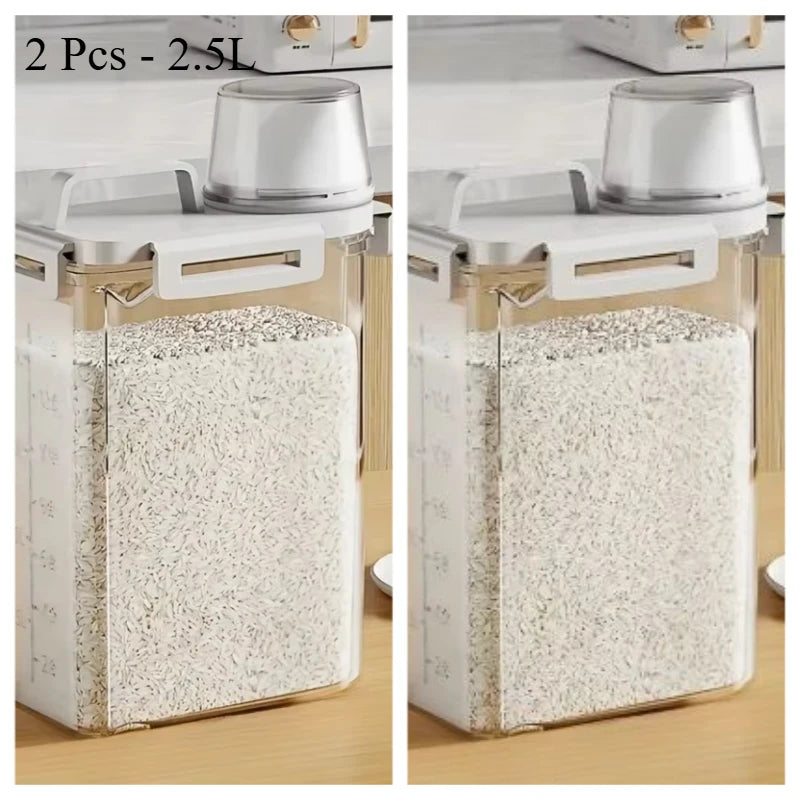 1 Pcs 2.5 L Food Grade Grain and Miscellaneous Grain Storage Box, Rice Bucket Storage Tank, Sealing Tank, Kitchen Utensil