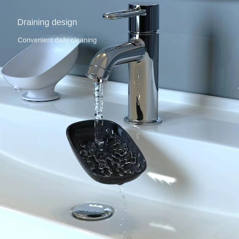 Super Suction Cup Soap Dish with drain water For Bathroom Soap Holder Kithcen Sponge Holder Soap container Bathroom Supplies