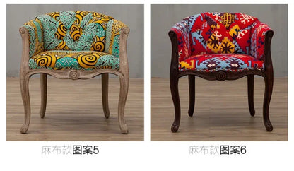 European Hotel Dining Chair, Leisure Sofa Chair, Solid Wood Antique Dining Chair, Living Room Leisure Sofa,Support Customization