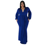L-4XL Solid Long Sleeve V-Neck Irregular Elegant Plus Size Dresses For Women 2022 Sexy Prom Dresses Fall Clothes Dropshipping 