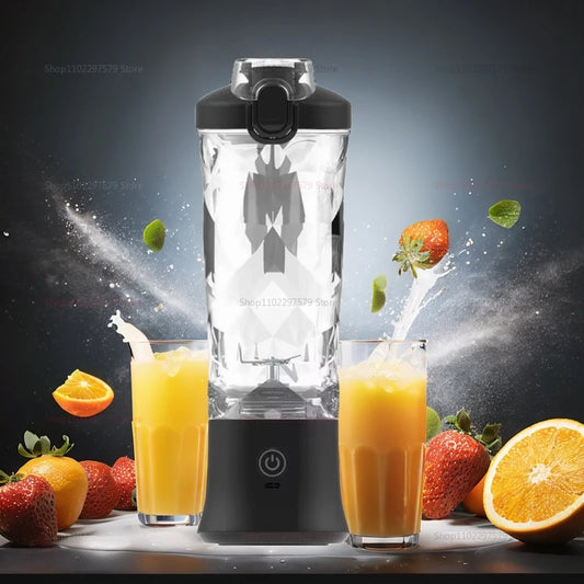 600ml Portable Blender Household Fruit Cup Smoothie Blender 4000mAh USB Rechargeable Smoothie Blender Personal Juicer Kitchen Tools