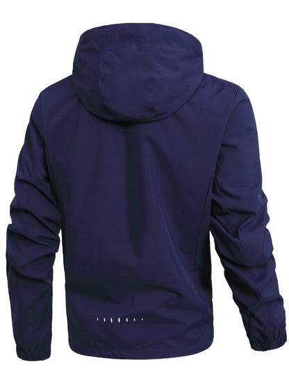 Men's Lightweight Waterproof Rain Jacket, Hooded Shell Outdoor Raincoat Hiking Windbreaker Jacket Coat