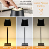 Table Lamp LED Touch Sensor Desktop Night Light Rechargeable Wireless Reading Lamp For Hotel Bar Restaurant Bedroom Decor Light