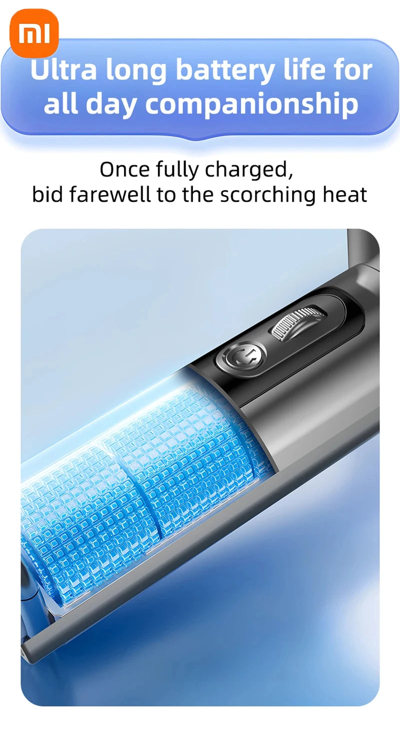 Xiaomi Handheld Portable Fan 100 Wind Speeds Adjustable Usb Charging Mini Outdoor Portable Turbo Long-lasting High Speed Fan