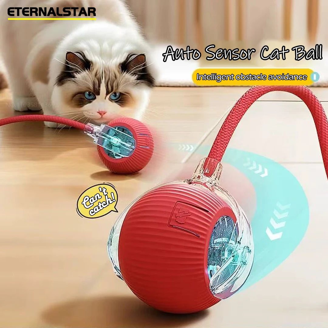 New Rechargeable Smart Interactive Ball for Pets, Motorized Toy, Dog and Cat Training, Simulated Mouse, 3 Modes, Wake-Up Ball