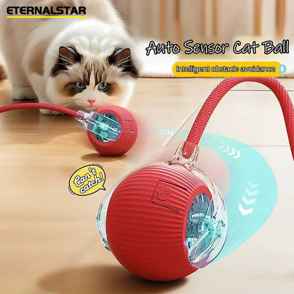 Pelota interactiva inteligente recargable para mascotas, juguete motorizado, para entrenamiento de perros y gatos, con simulación de ratón, 3 modos y función de despertador.