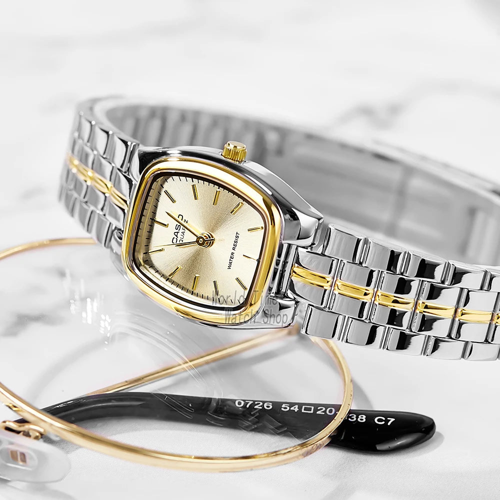Relógio feminino Casio LTP 1169 bicolor quartzo a prova de agua 30m