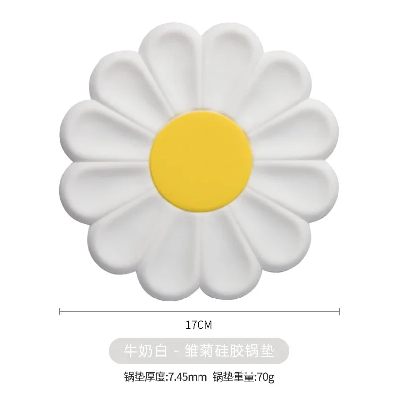 Flower Heat Resistant Silicone Mat Drink Cup Coasters Non-slip Pot Holder Table Placemat Kitchen Accessories Coasters Pads