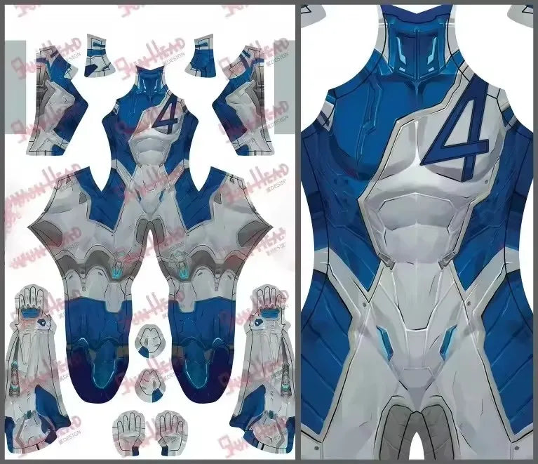 Mr Fantastic Cosplay Costume Fantastic Four Rivals Superhero Suit Halloween Bodysuit Zentai Catsuits