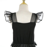 Halloween New Horror Skeleton Little Mermaid Costume Ariel Princess Black Skeleton Fishtail Dress Holiday Special Dress