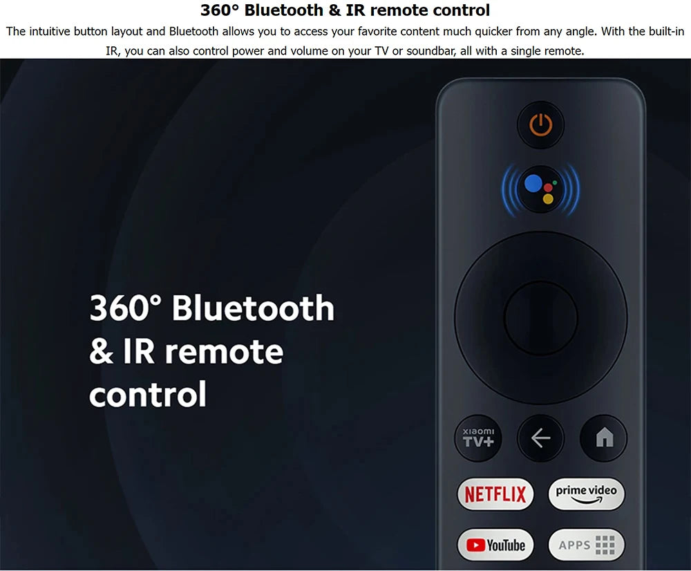 Global Version Xiaomi Mi TV Box S 2nd Gen 4K Ultra HD BT5.2 2GB 8GB Google TV Google Assistant Smart TV Box