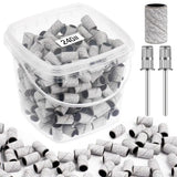200pcs nail art Sanding Bands 80 120 180 240 Grit with 2Pcs Nail Drill Bits for Manicures and Pedicure accessories