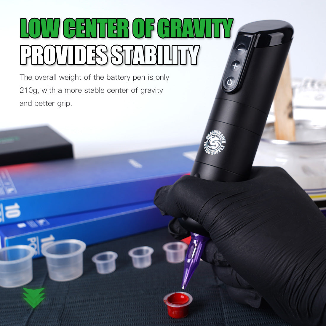 Dragonhawk X2 Pen Set High Capacity Battery Body Wireless Tattoo Machine Art Permanent Accessories for Beginner Tattoo Supply