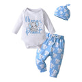 Newborn Baby Boy Baby Elephant Clothes Set Long Sleeve Romper Bodysuit Top and Pants with Hat Spring Autumn Cute Outfit for Boys