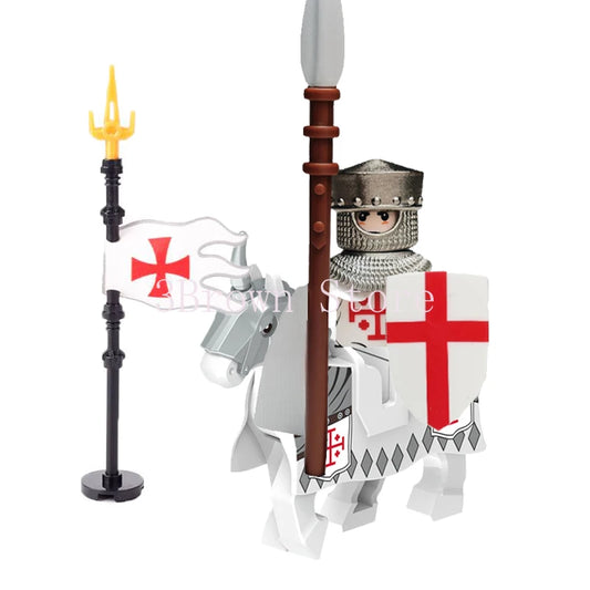 MOC Medieval Building Blocks Castle Knight Western Cowboy Historical Army Cavalry Horse Soldier Gun Kid Toy Gift Brick DIY S040