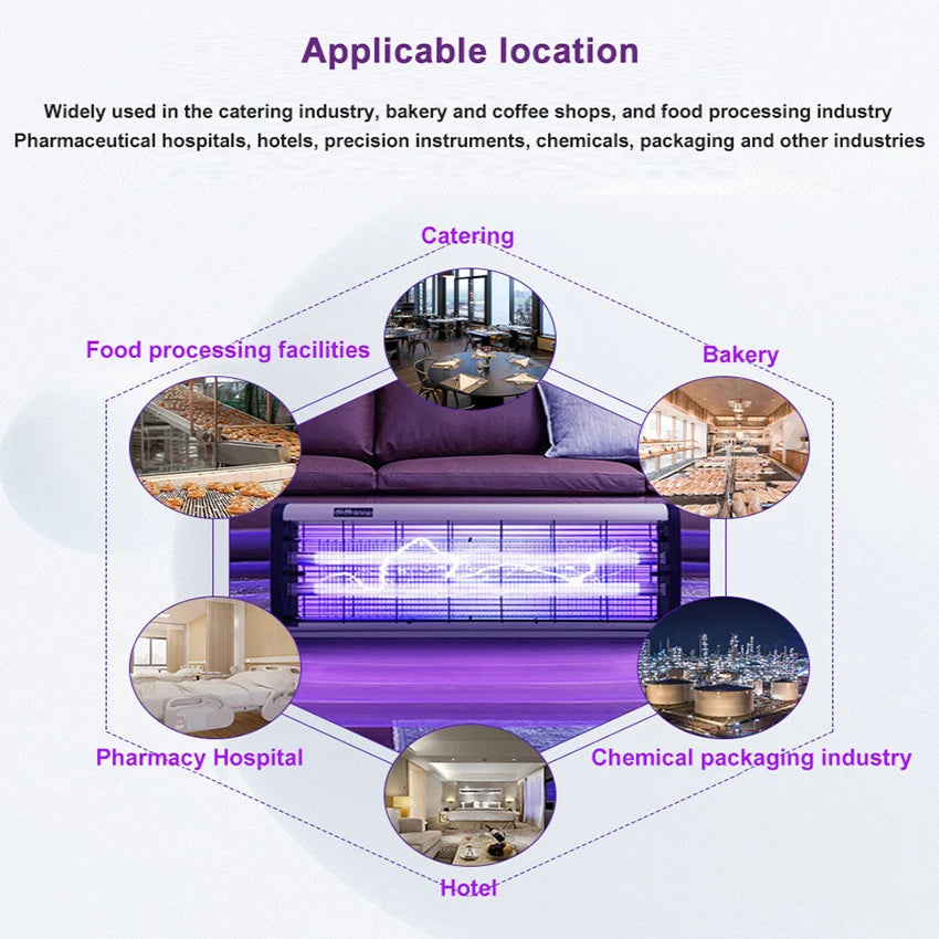 Lámpara antimosquitos comercial, silenciosa, para control de insectos, para habitaciones de hotel, para colgar en la pared, con forma de estrella, descarga eléctrica para mosquitos y moscas. 
