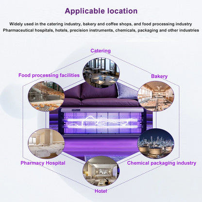 Lámpara antimosquitos comercial, silenciosa, para control de insectos, para habitaciones de hotel, para colgar en la pared, con forma de estrella, descarga eléctrica para mosquitos y moscas. 