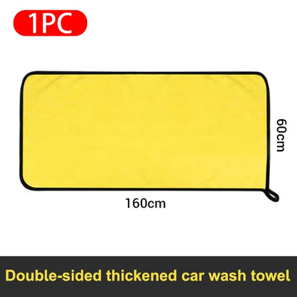 Seametal Microfiber Car Wash Towel 400gsm Double Sided Coral Velvet Clean Towels High Water Absorption Car Wash Drying Cloth