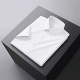 Men's Business Casual Solid Color Short Sleeve Shirt Summer Fashion No Ironing Comfortable Versatile Top for Men