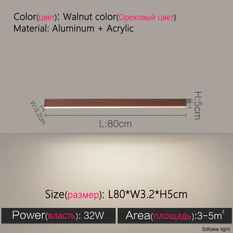 Modern Long Strip Ceiling Light Surface Mounted Minimalist Aisle Lamp Living Room Bedroom Kitchen Home Office LED Lighting