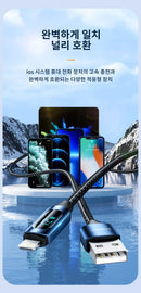 Toocki LED Display USB Cable For iPhone 14 13 12 11 Pro Max Fast Charger Charging Lightning 2.4A USB Wire Cord X XR 8 7 1m 2m