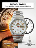 Relógio masculino automático vintage 36mm mostrador champagne em aço inox