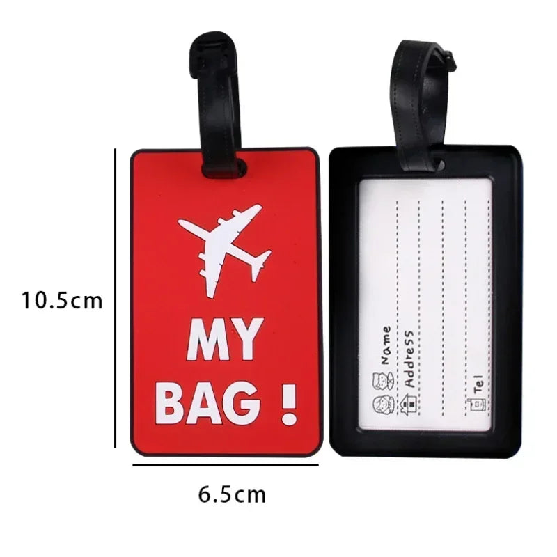 New PVC Soft Glue Airplane Luggage Tag Card Cover Name Labels Suitcase ID Address Hang Tag Boarding Pass Labels Travel Access